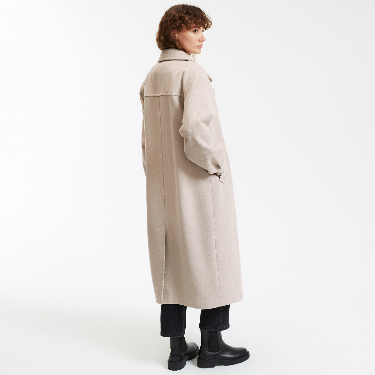 COLEÇÕES LA REDOUTE<br>Casaco longo maxi com fecho de botão