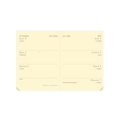 Agenda de poche Impala Miniweek - 1 semaine sur 2 pages - 7 x 10 cm - bleu prusse - Quo Vadis