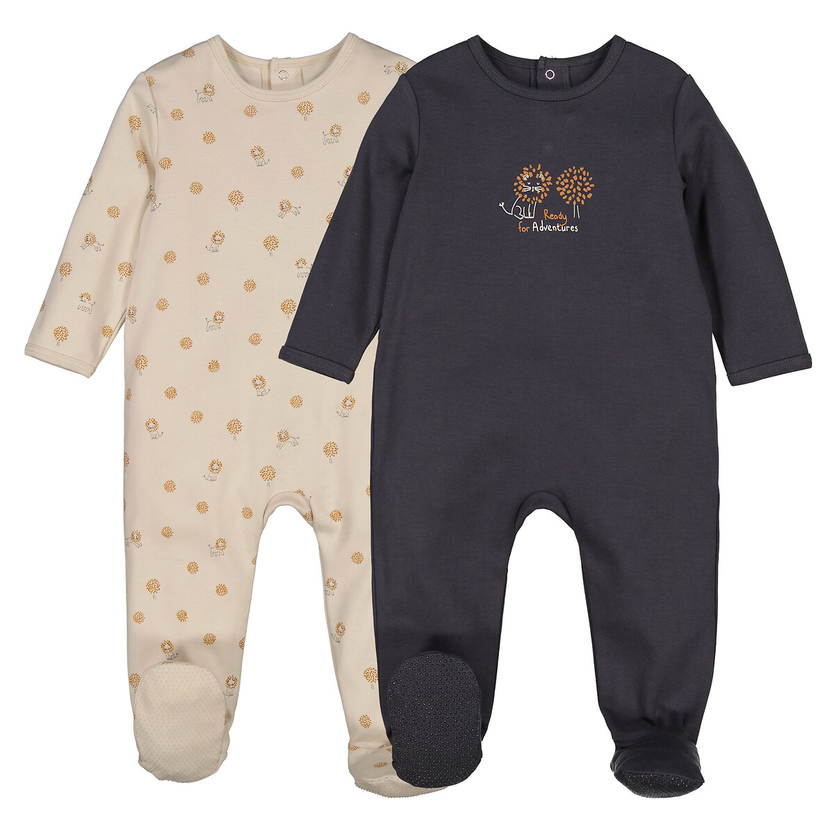 COLEÇÃO LA REDOUTE<br>Conjunto de 2 pijamas de malha, estampa de leão