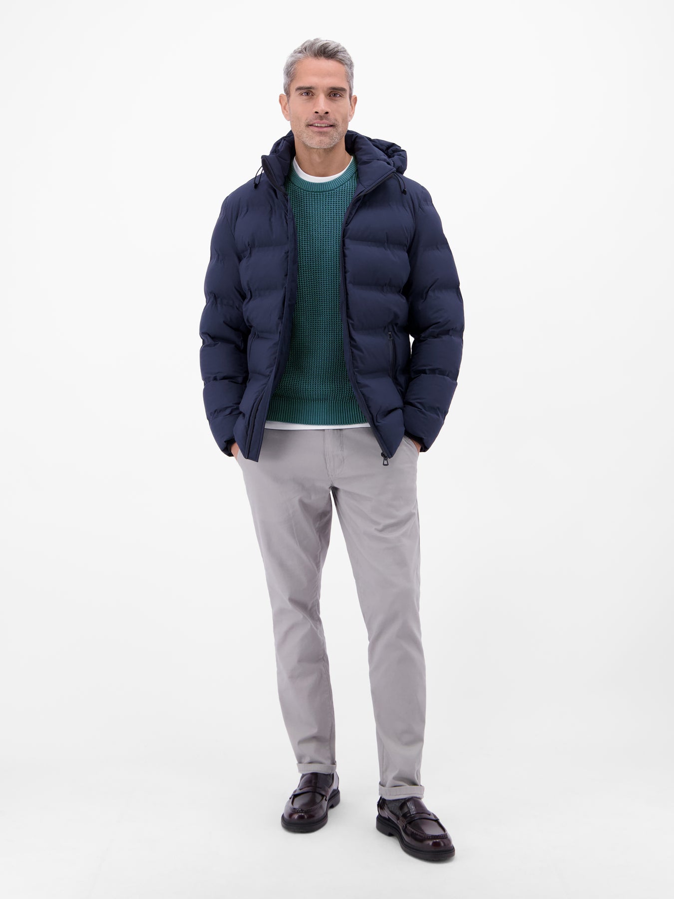 Herren Crewneck-Stricker in Strukturqualität