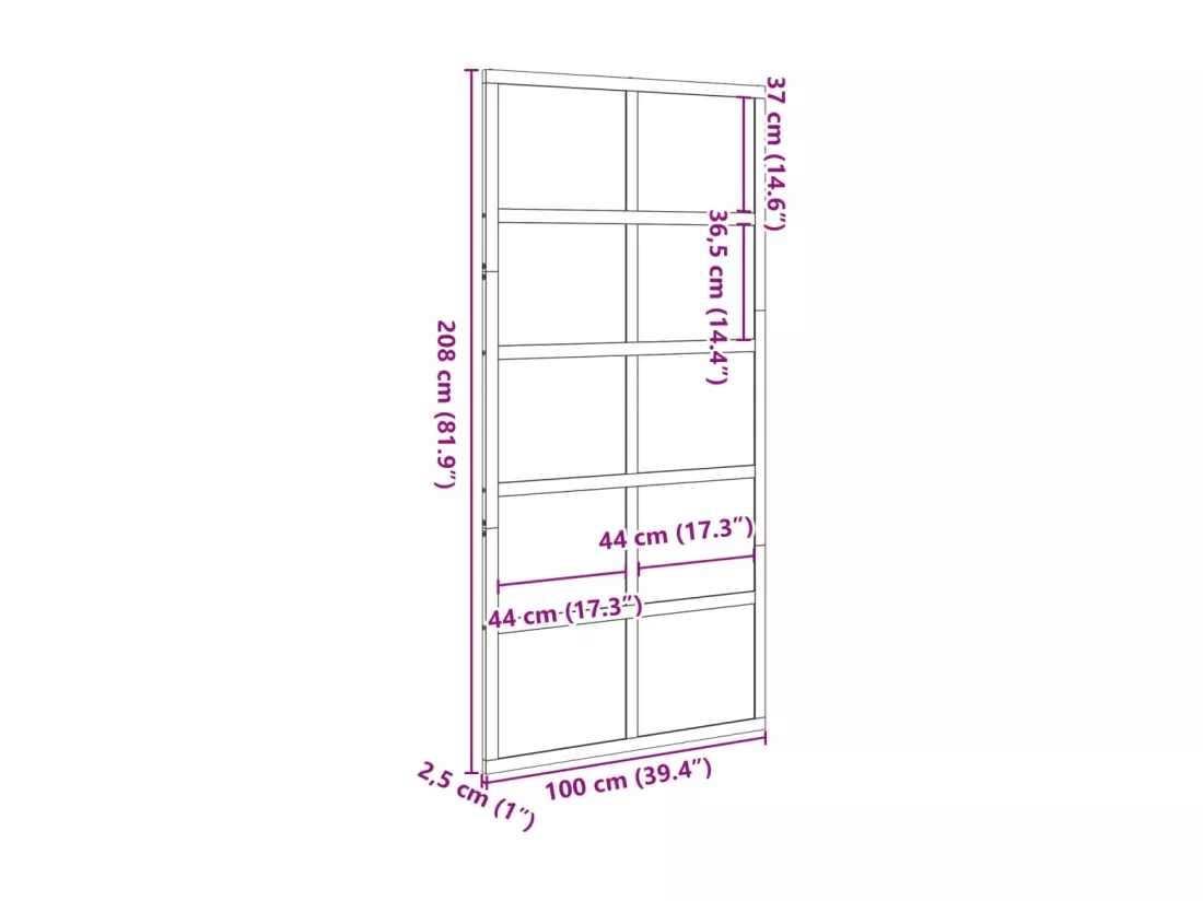 Porte de grange blanc 100x208 cm bois massif de pin