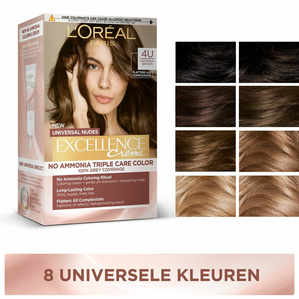 L'Oréal Excellence Crème Universal Nudes Permanente Haarkleuring 2U Universeel Zeer Donkerbruin