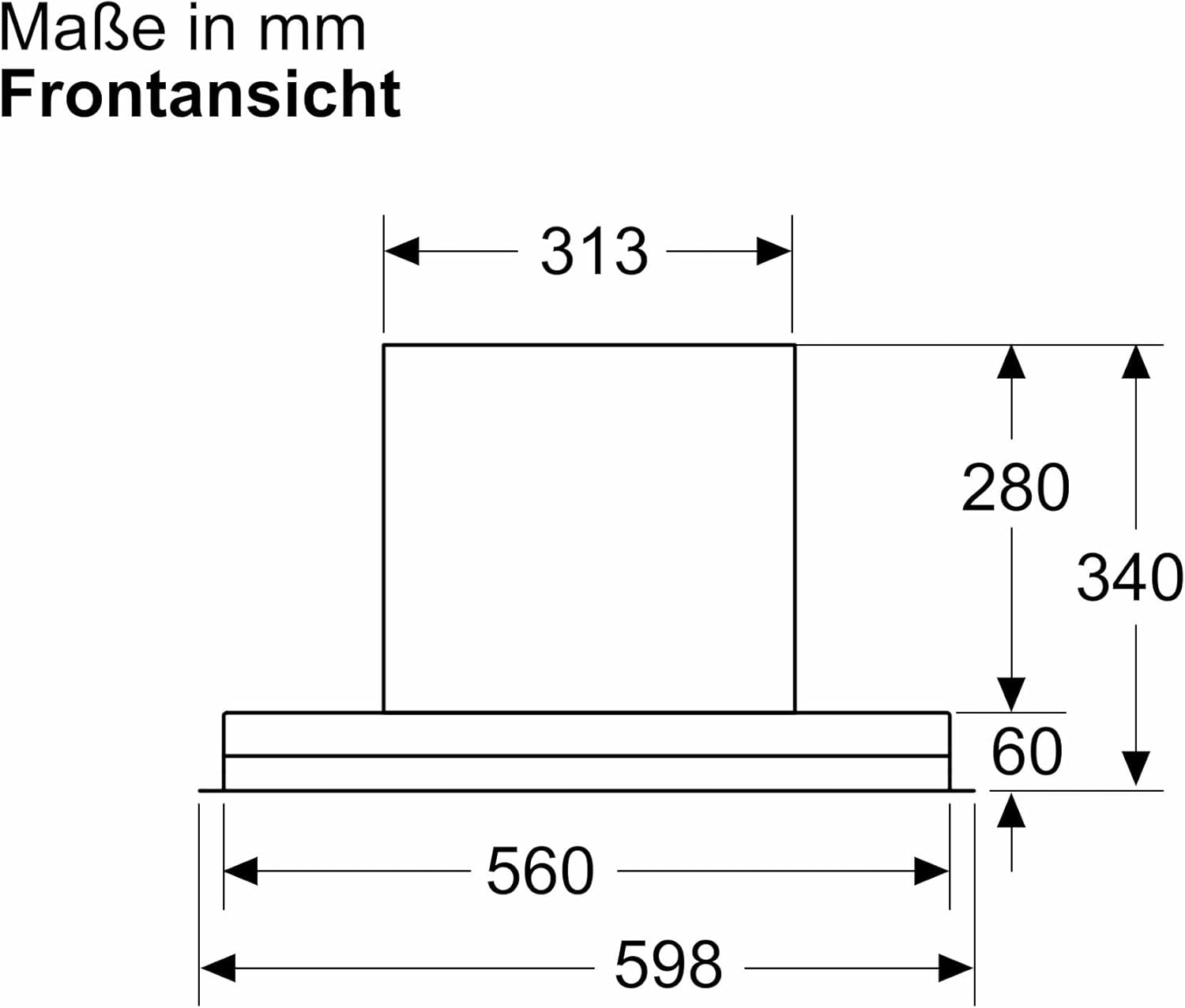Siemens LJ67BDP60 iQ500, Integrierte Designhaube, 60 cm, Made in Germany, Nahtlose Integration, iQdrive Motor, Intelligente Dunstabzugsautomatik, Glasschirm, Klarglas schwarz bedruckt, Mattschwarz