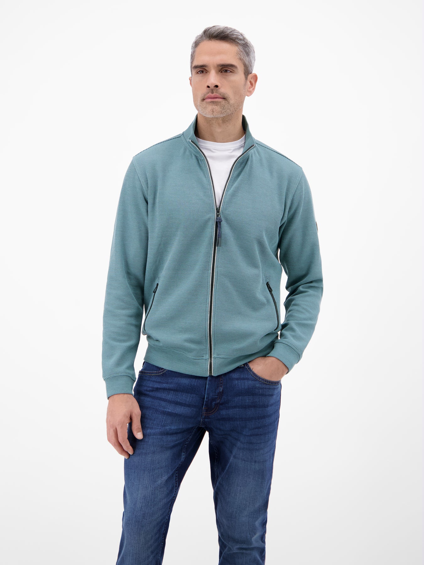 Sweatjacke aus Baumwollmischgewebe