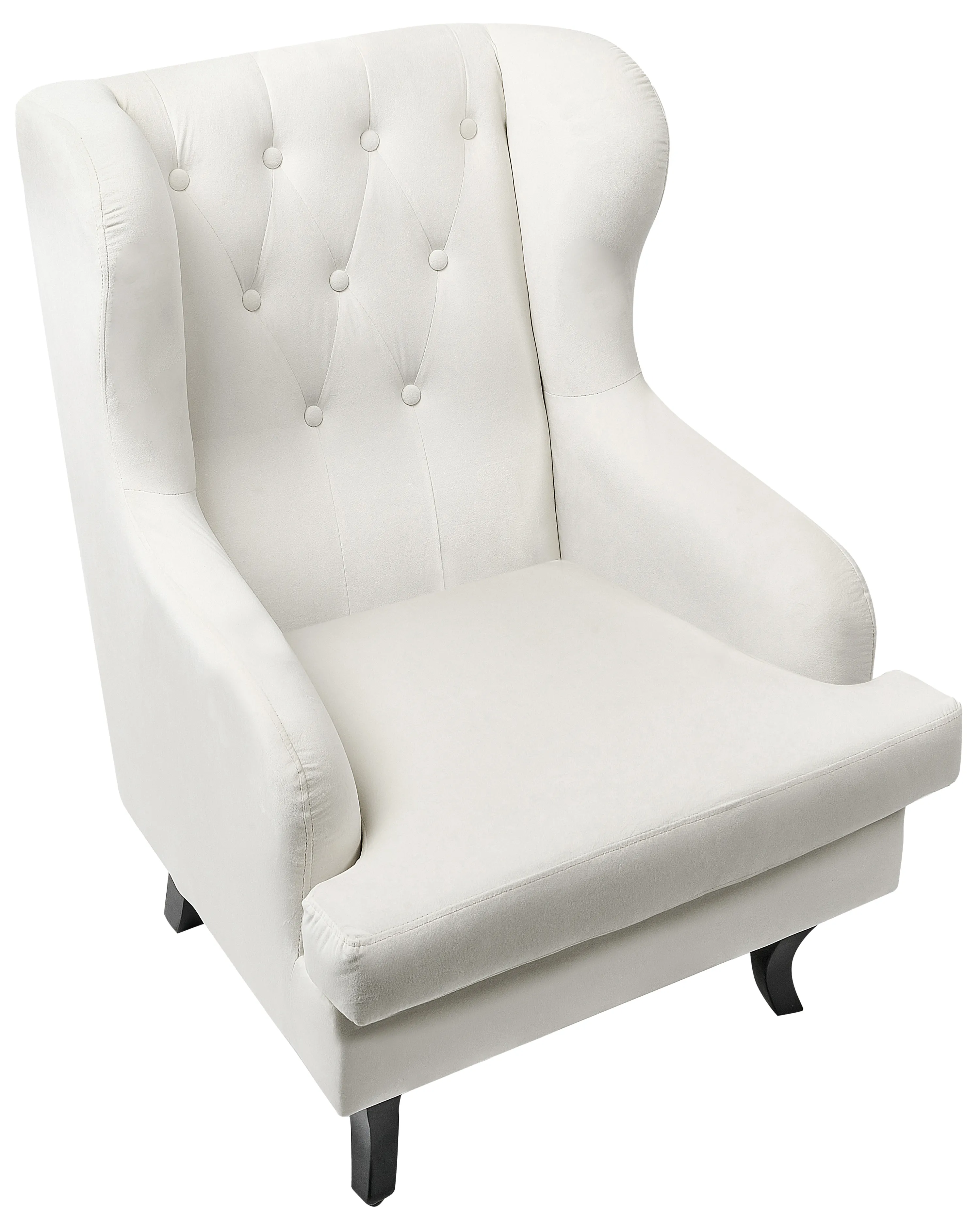 Oorfauteuil ALTA Fluweel Gebroken wit