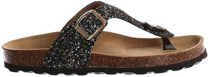 Kipling teenslipper zwart goud Imitatieleer All over print 34