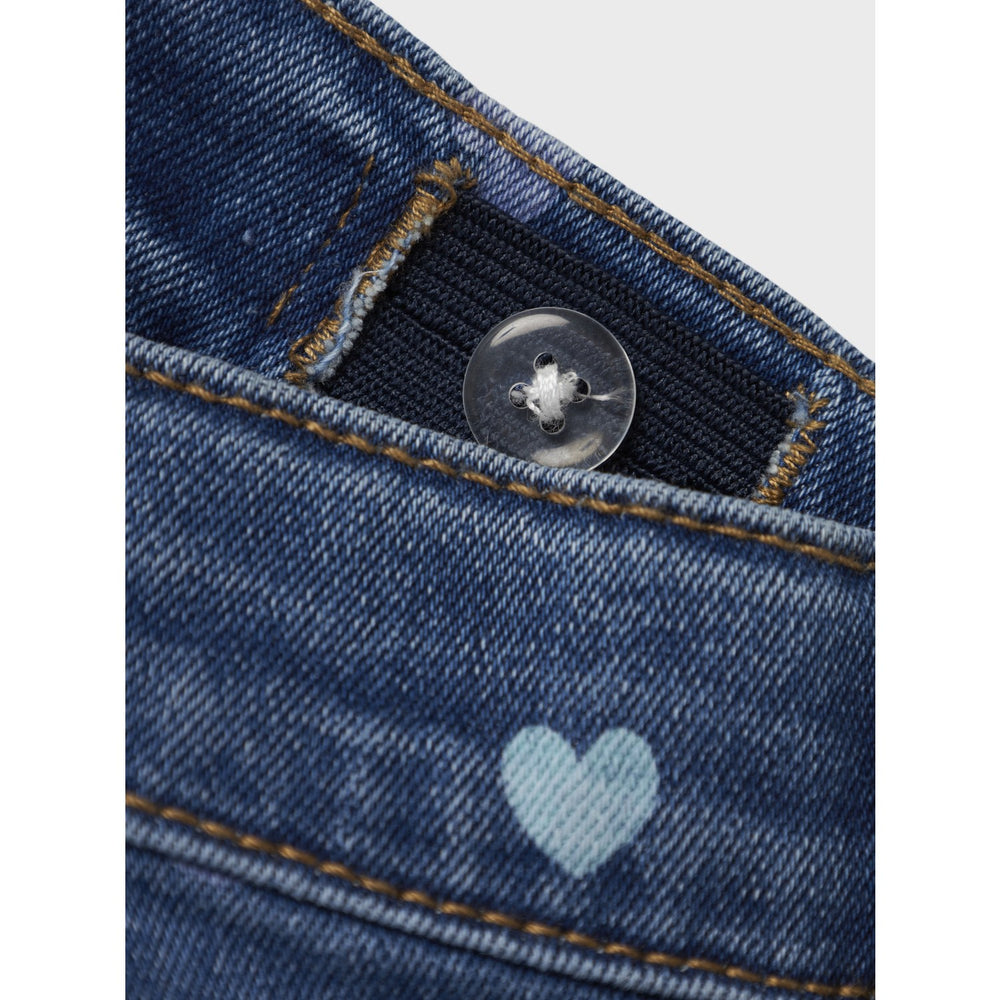 Køb Name It Denim Blue Hearts Nmfbella Mom Shaped Jeans 3555-On Noos