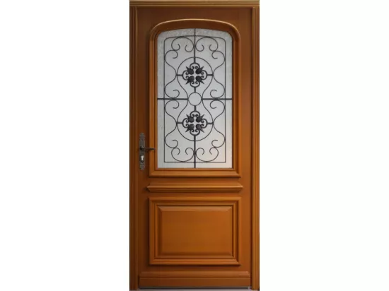 Porte D'Entrée Bois Vitrée, Adele, H,215Xl,90 P, Droit Côtes Tableau