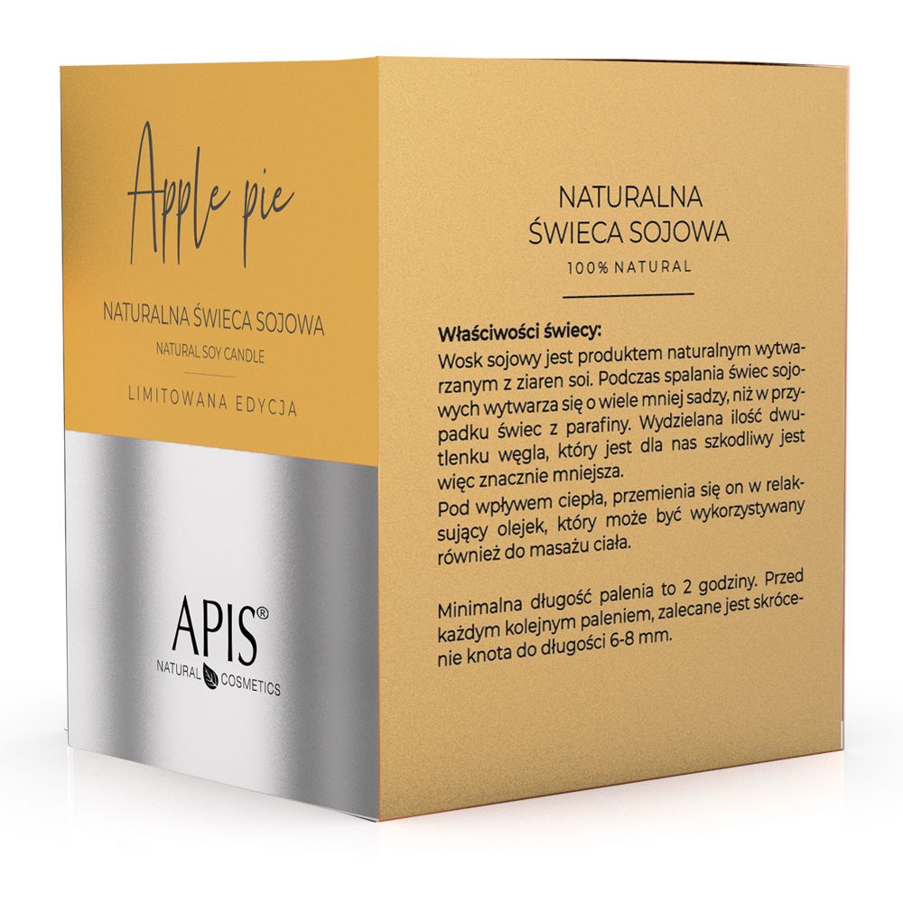 APIS APPLE PIE, Natürliche Apfelkuchen Duft- und Massagekerze