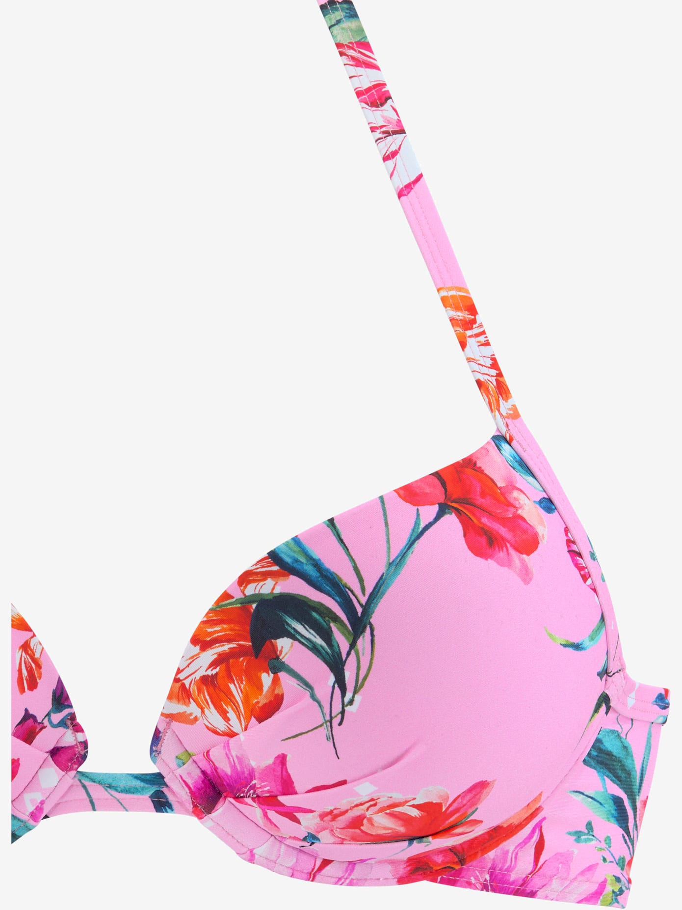 Haut de bikini push-up imprimé floral moderne