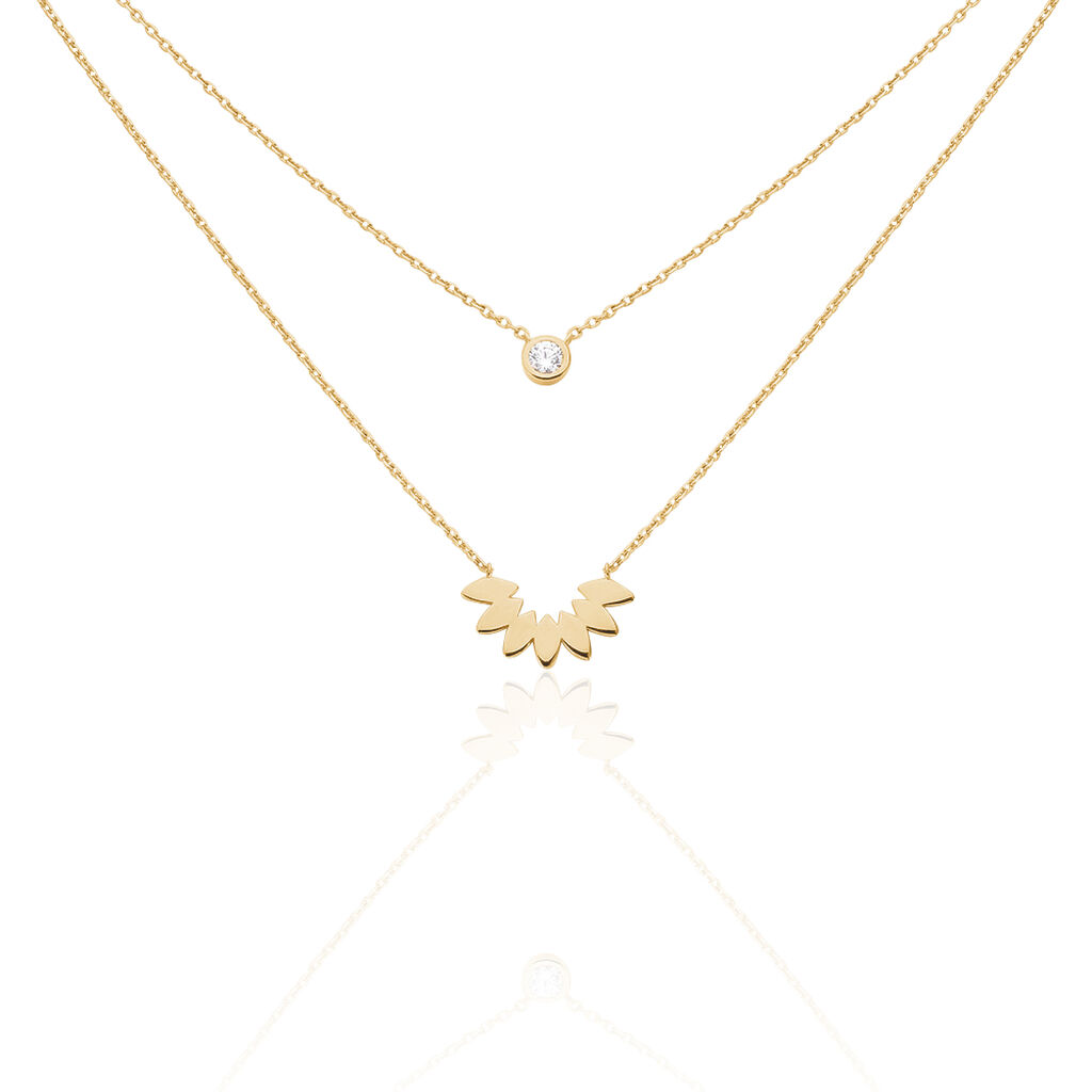Collier Varia Plaqué Or Jaune Oxyde De Zirconium