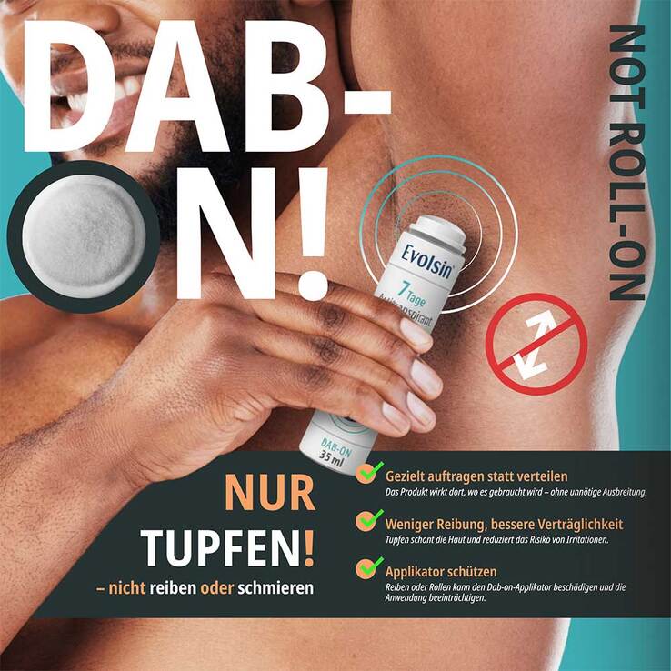 Evolsin 7 Tage Antitranspirant DAB-on ohne Parfüm, 35 ml