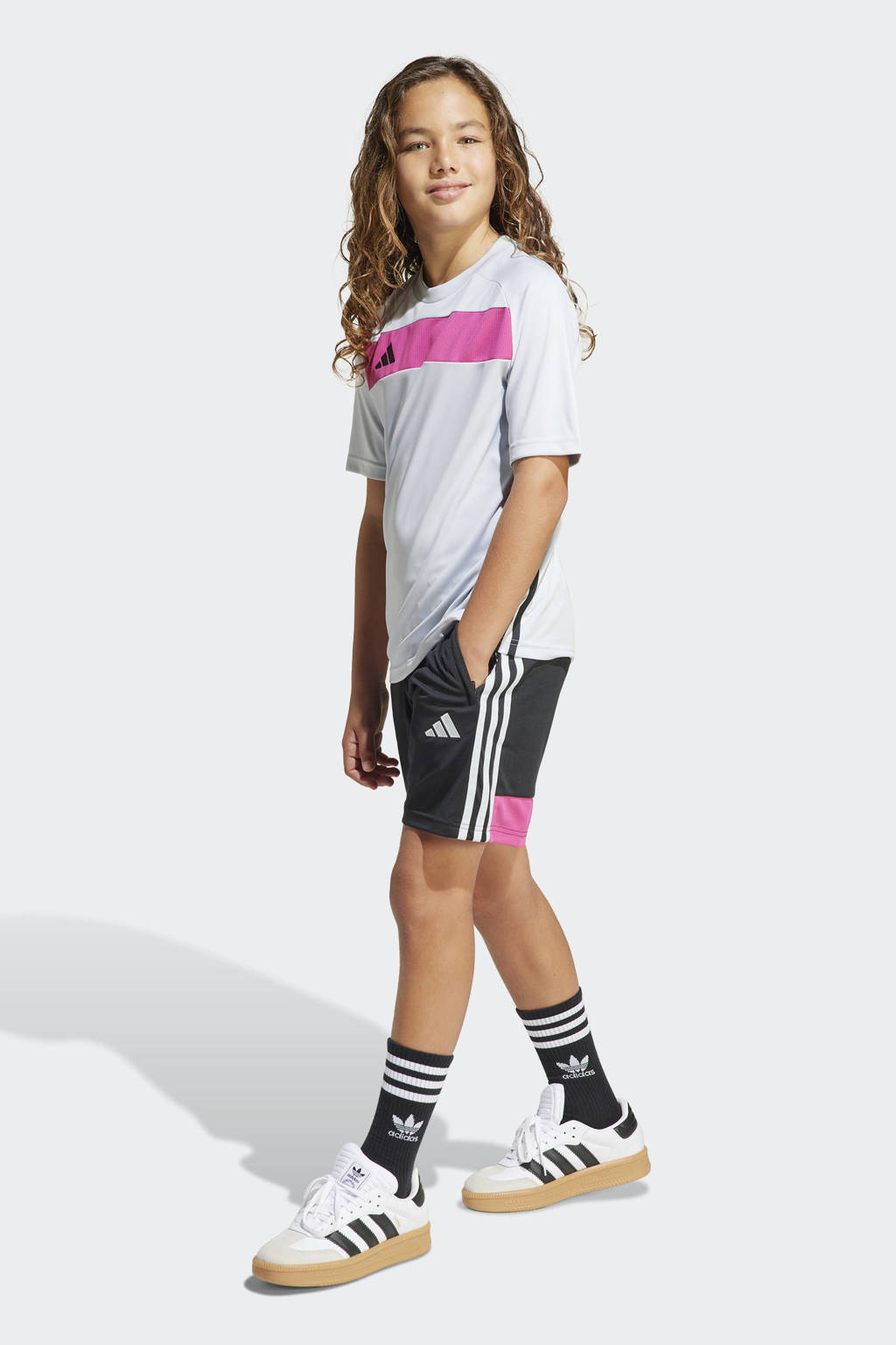 adidas voetbalshort Tiro 25 Essentials zwart/wit/fuchsia