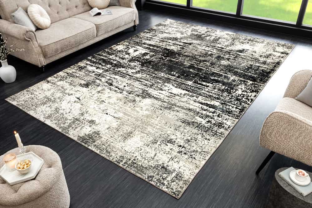 Design Teppich MODERN ART 230x160cm beige braun Kurzflor Indoor-Teppich