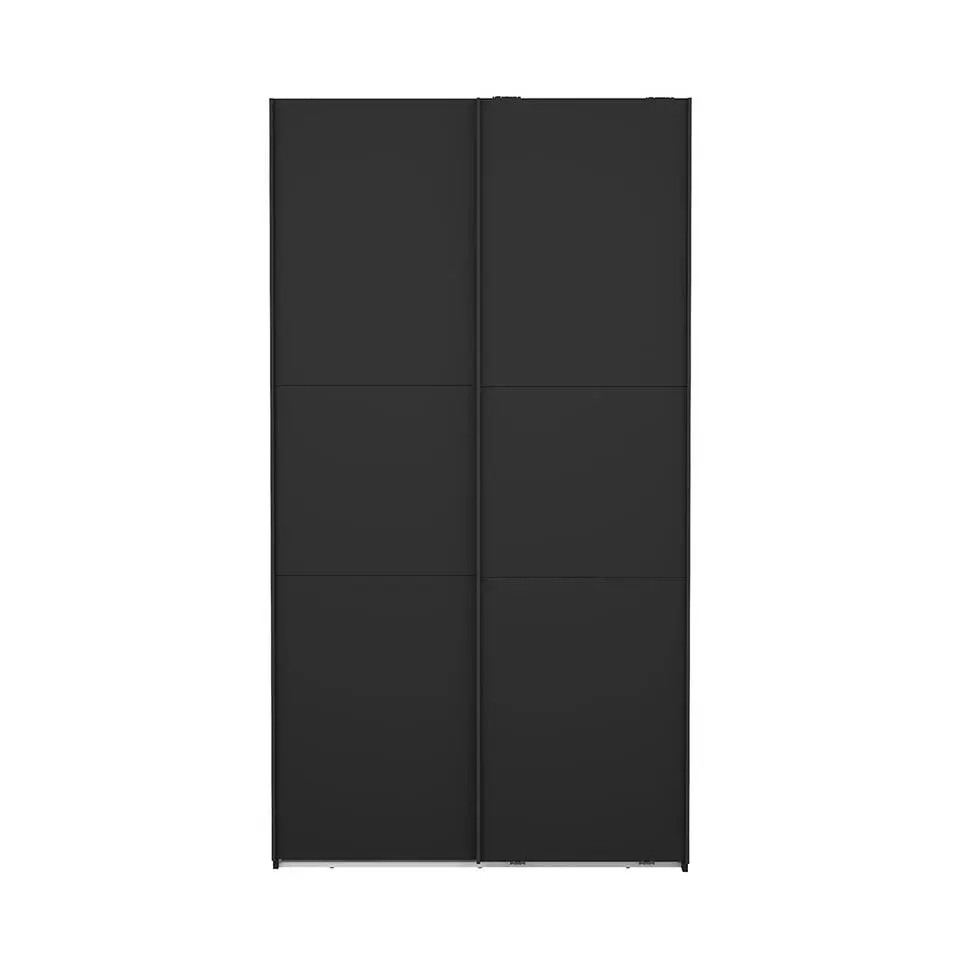 Hioshop Como schuifdeurkast 2 deuren 120x220cm mat zwart