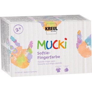 Gouache aux doigts pastel 'MUCKI', 150 ml, set de 6
