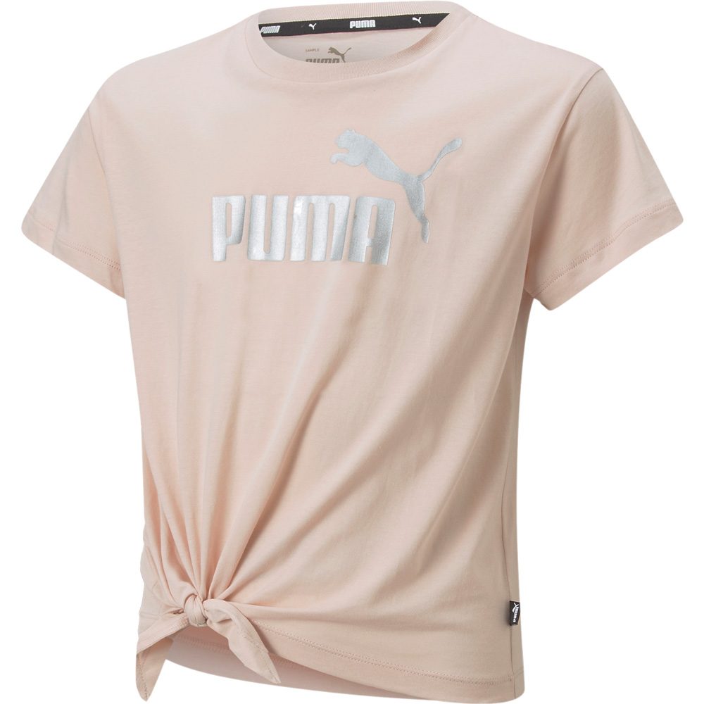 Puma Essentials+ Logo Knotted T-Shirt Mädchen rose quartz