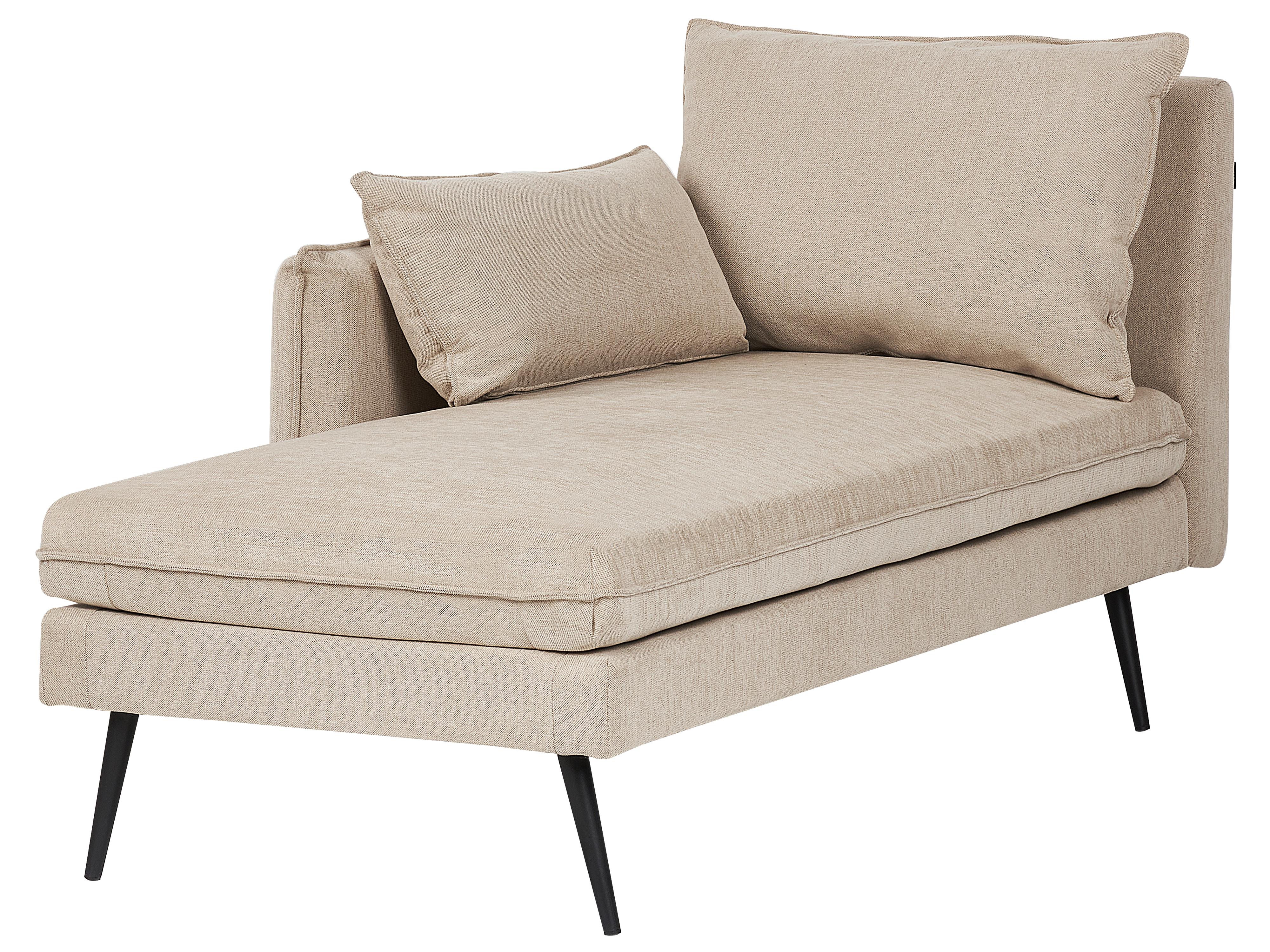 Rechtszijdige chaise longue YERRES Stof Beige