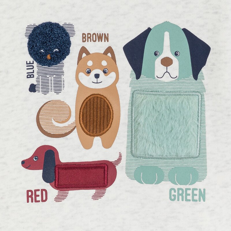 Sweat animation sensorielle animaux gris bébé garçon Gris ou noir