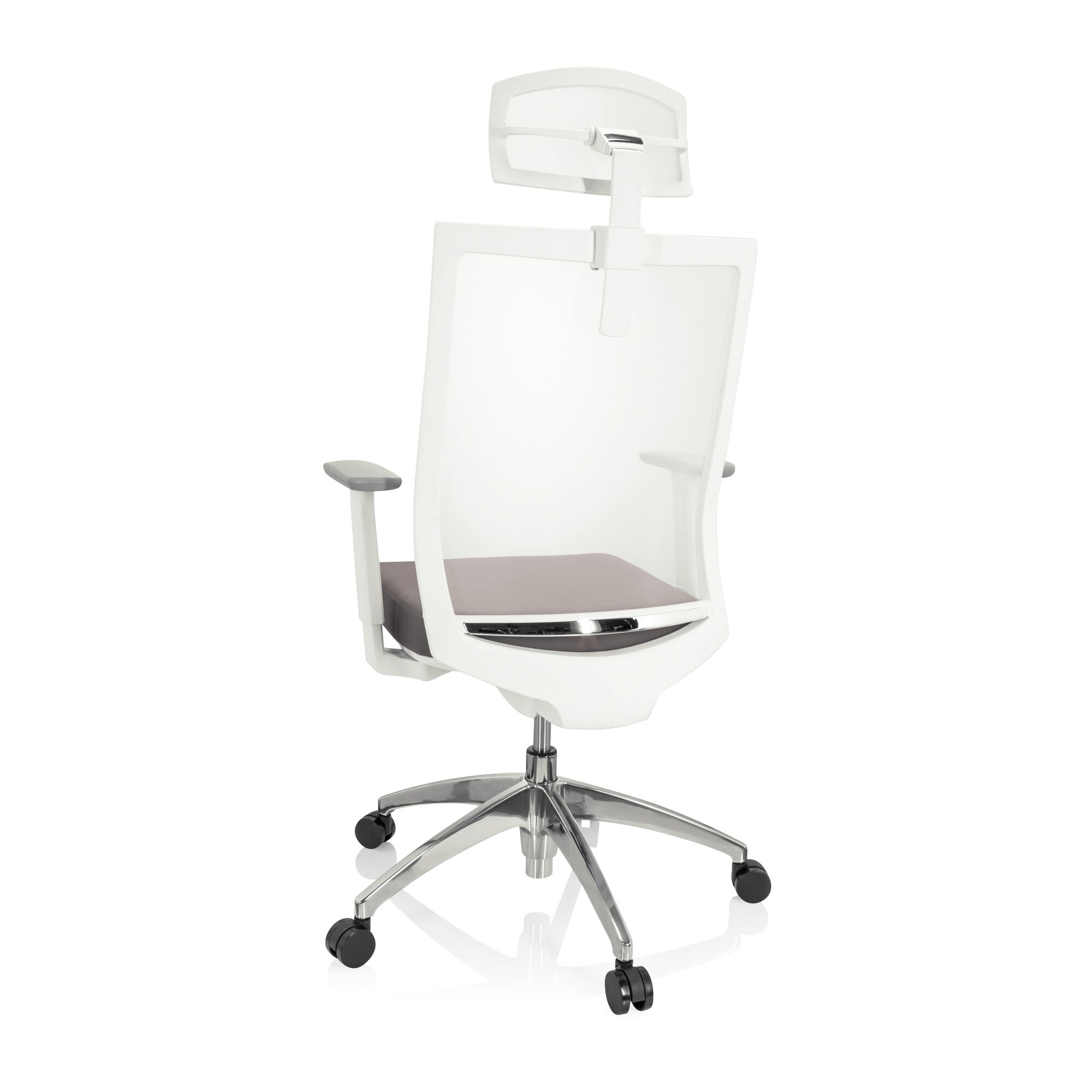 Profi Bürostuhl ASPEN WHITE PRO Stoff/Netzstoff mit Armlehnen (höhenverstellbar) hjh OFFICE
