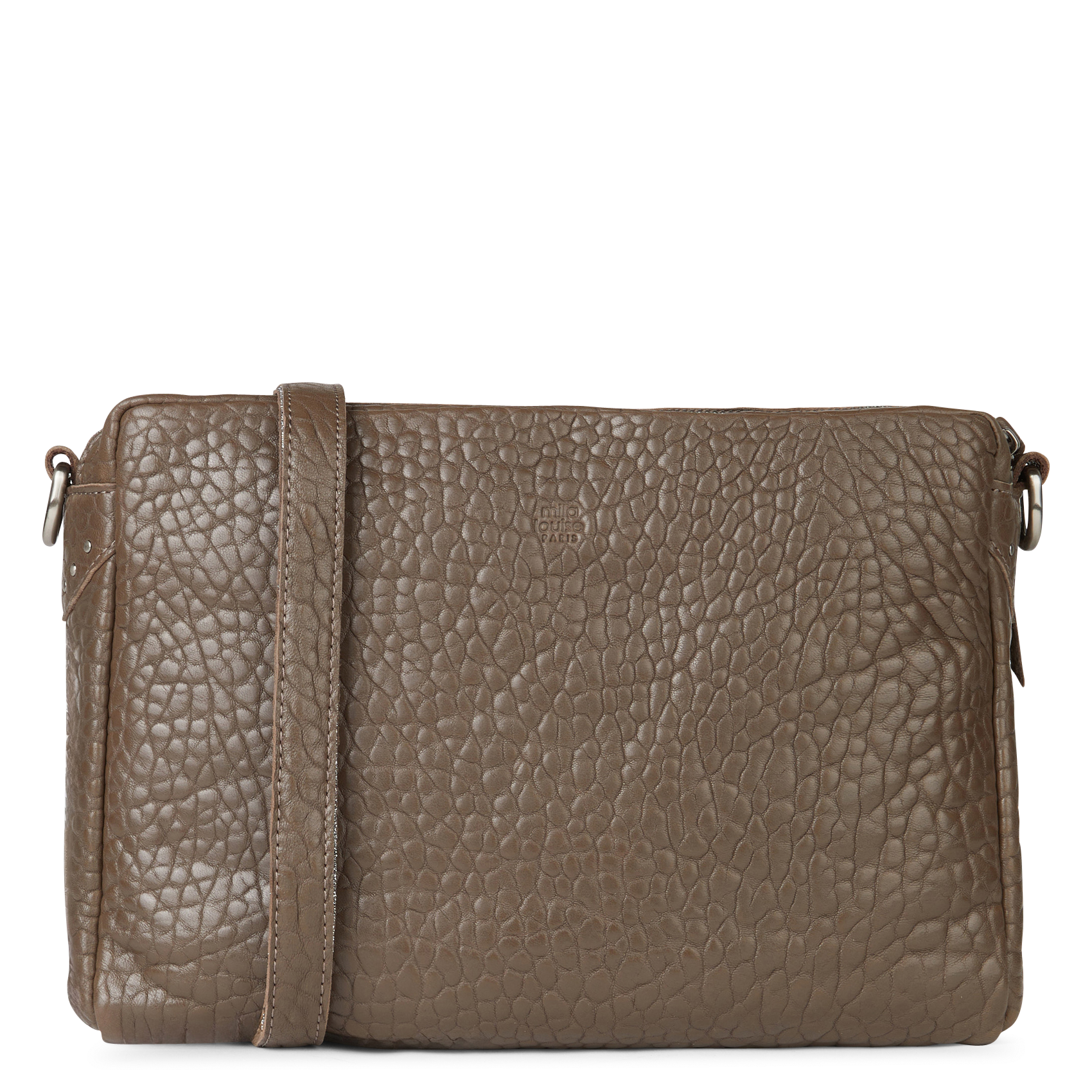 MAMA - Sac bandoulière en cuir grainé | Gris