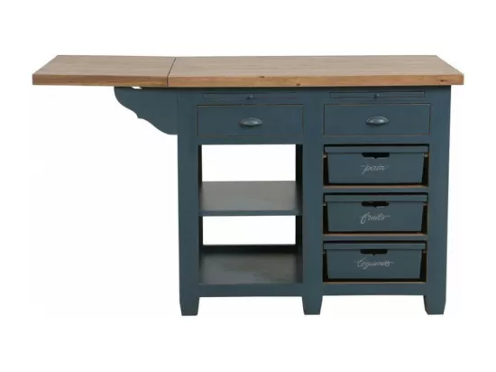 Ilot central Bois Bleu - Brocante Interior's