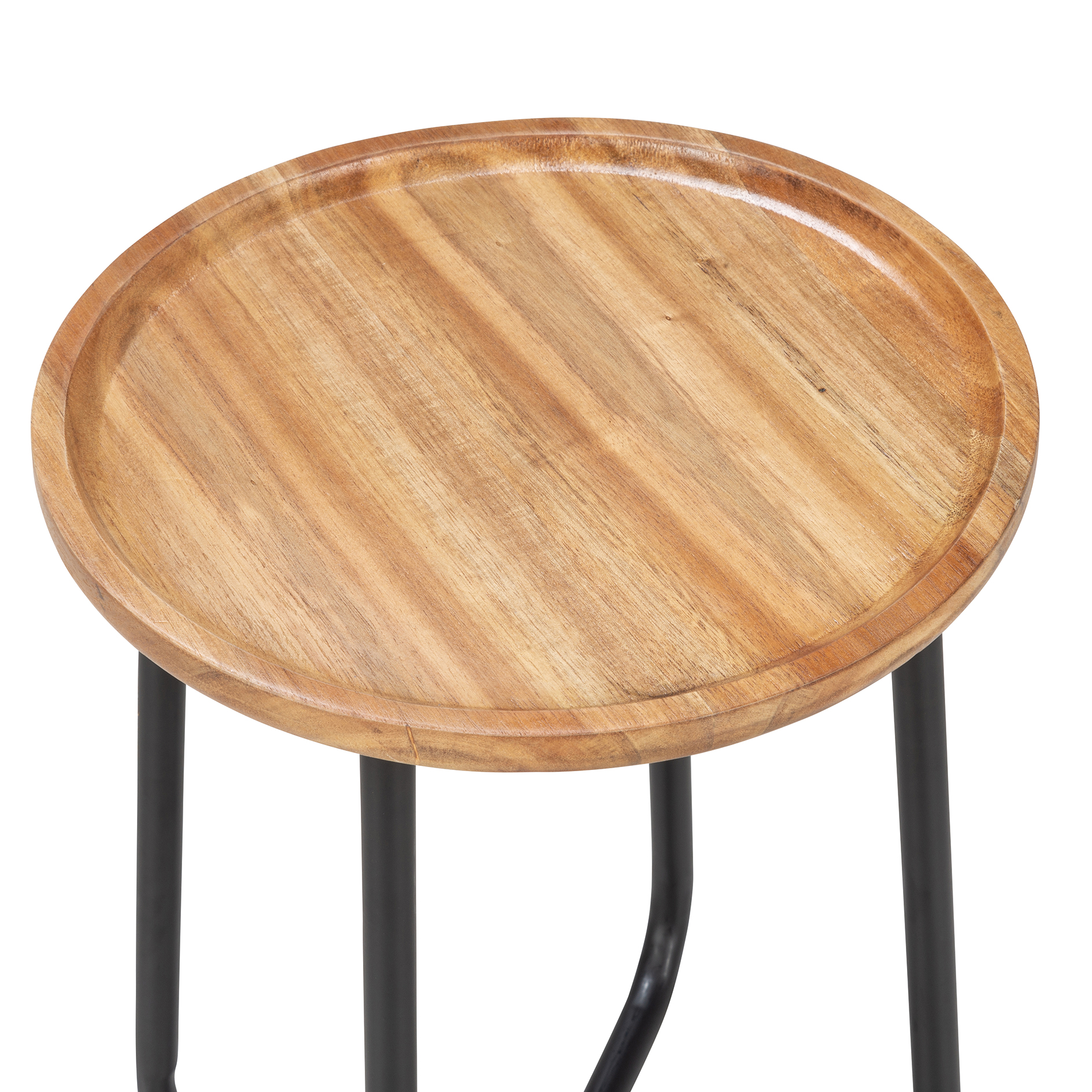Beistelltisch - Akazie - schwarz - Ø 30 cm