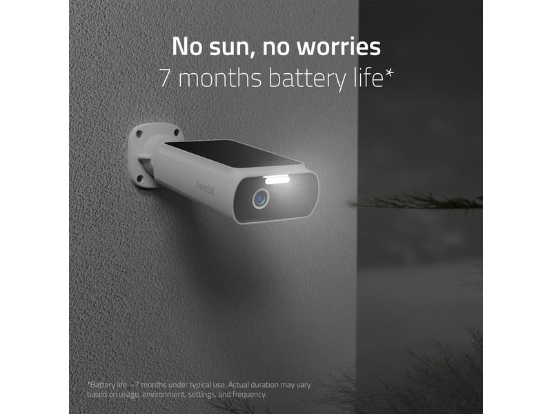 hombli Netzwerkkamera Smart Solar Cam 128 GB, Weiss Heimüberwachung