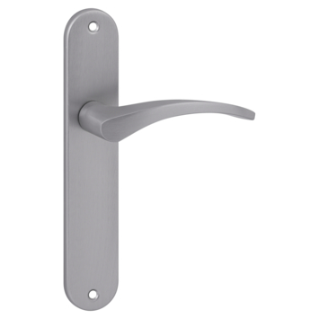 Karwei deurkruk set Stefanie ovaal blind schild RVS look aluminium