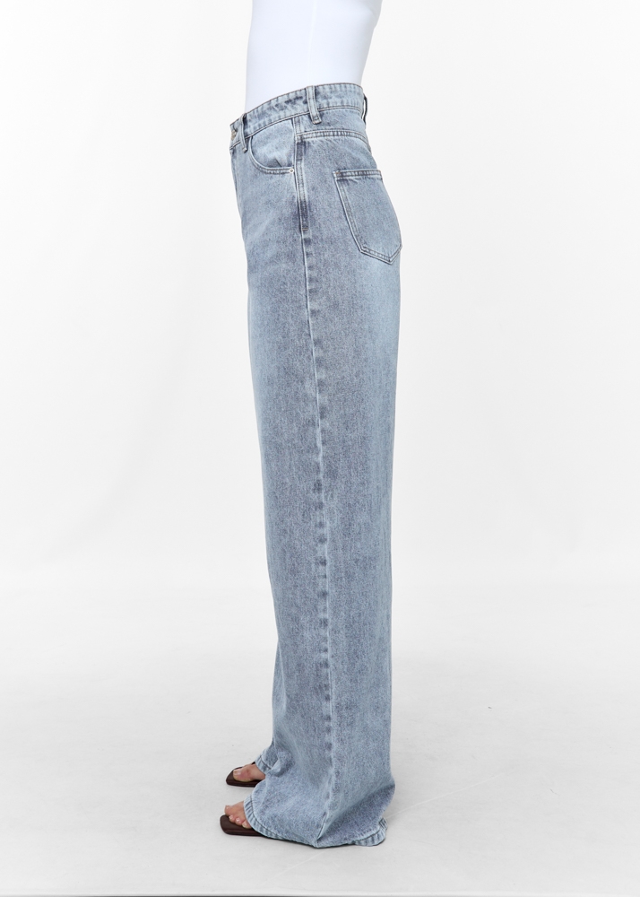 Wide leg classic jeans sea blauw