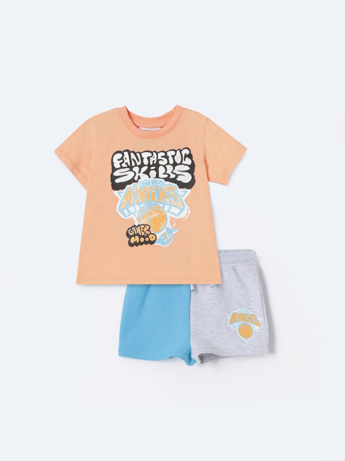 Conjunto de camisa e calção KNIKS NBA - Salmão