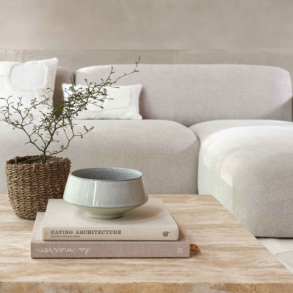 LA REDOUTE INTERIEURS<br>Conjunto de 2 tigelas em faiança vidrada reativa, Lysel