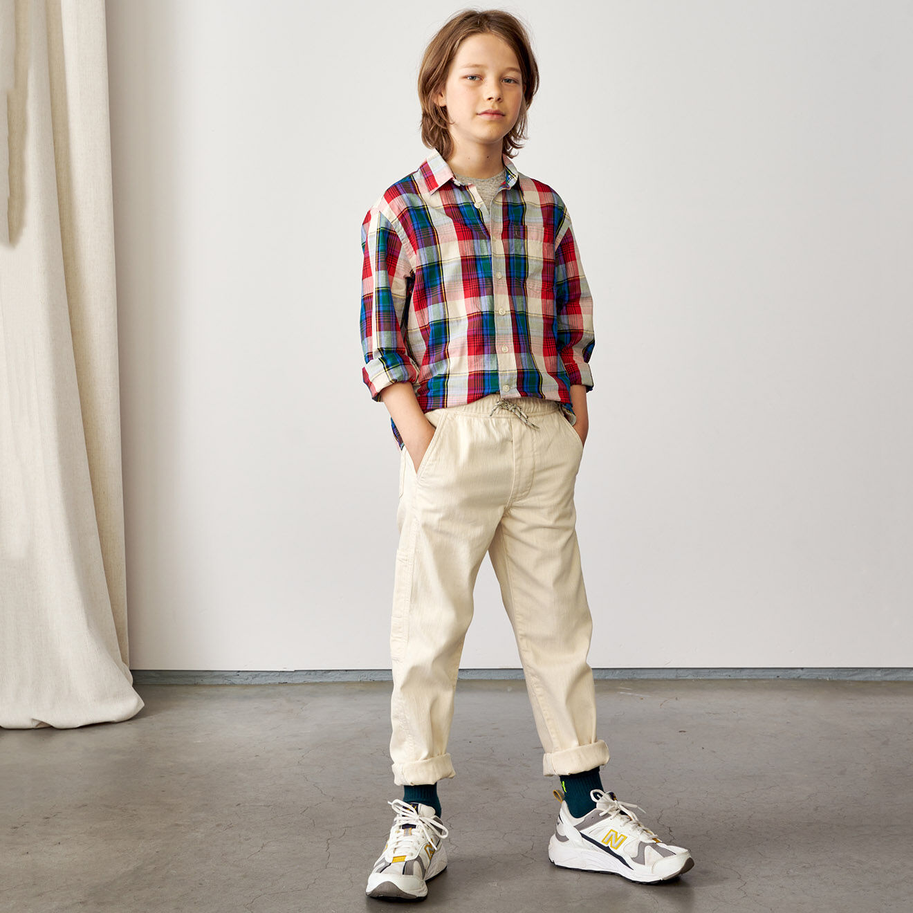 Bellerose Pantalon en Toile de coton Painter blanc cassé