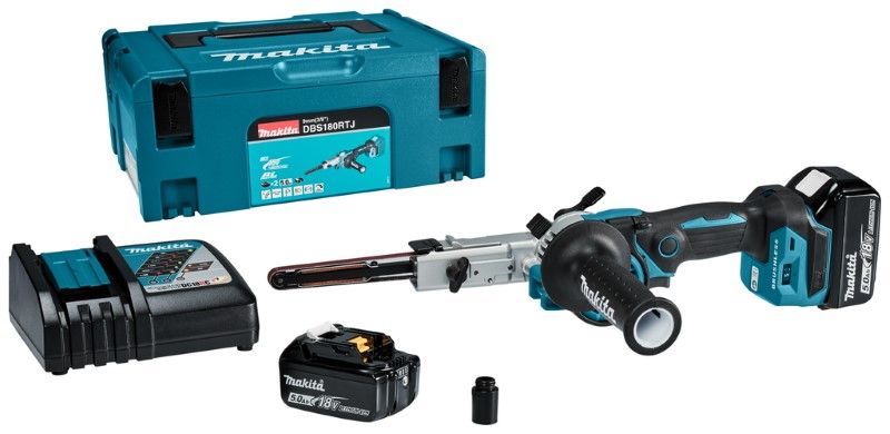 Makita DBS180RTJ 18V Li-ion accu stripschuurmachine set (2x5.Ah) in Mbox - 9mm