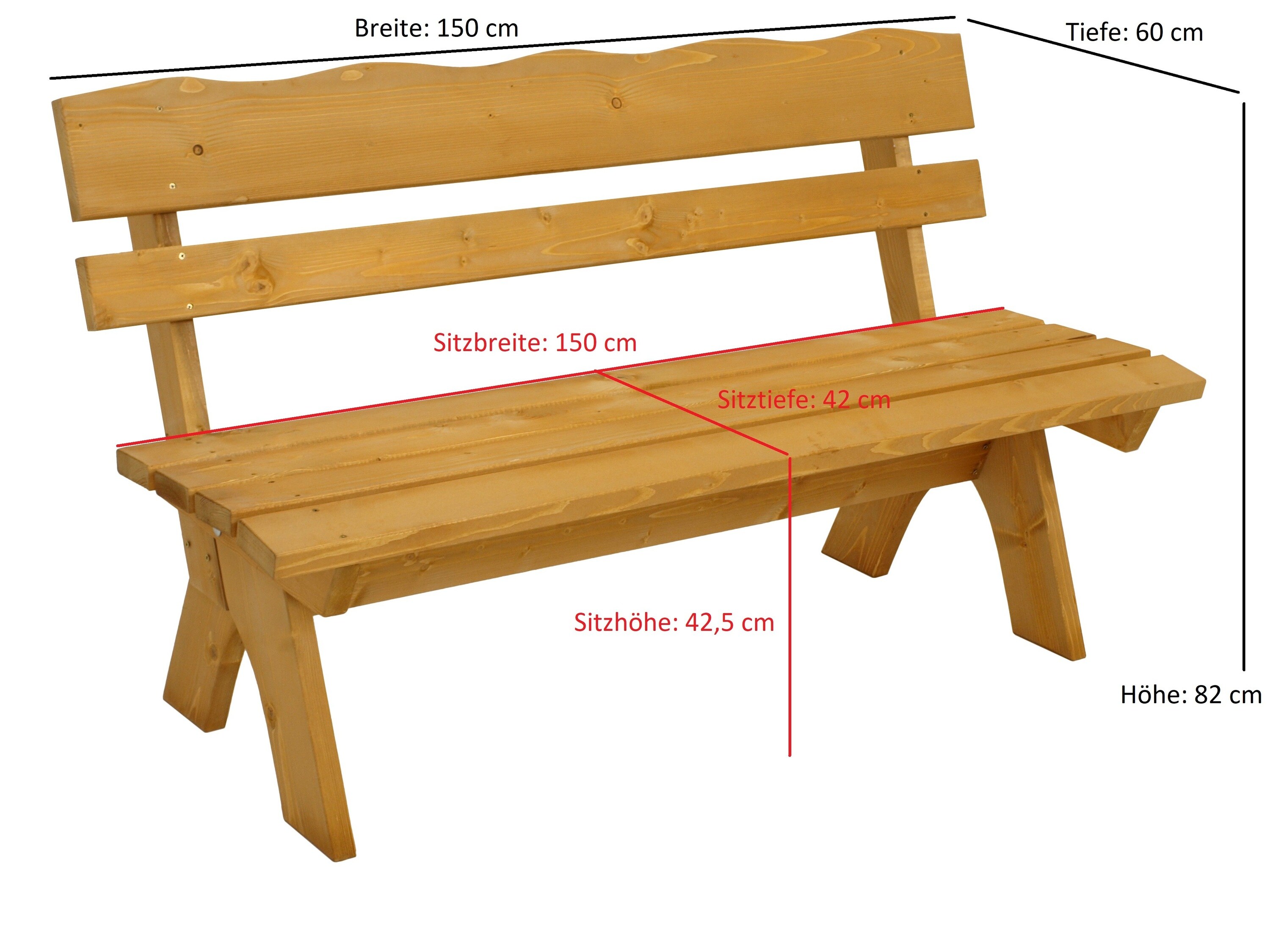 DEGAMO Garnitur FREITAL 4-teilig 150cm, Kiefer