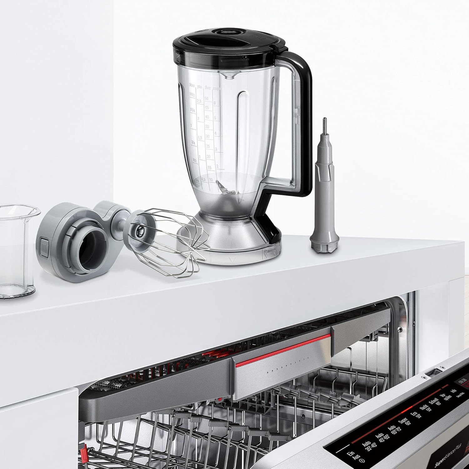 Bosch Kompakt-Küchenmaschine MultiTalent 8 MC812M865, 45 Funktionen, XXL-Rührschüssel 3,9 L, Mixer 1,5 L, Universalmesser, Würfelschneider, Reibscheibe, Schneid-Raspel-Wendescheibe, 1250 W, schwarz
