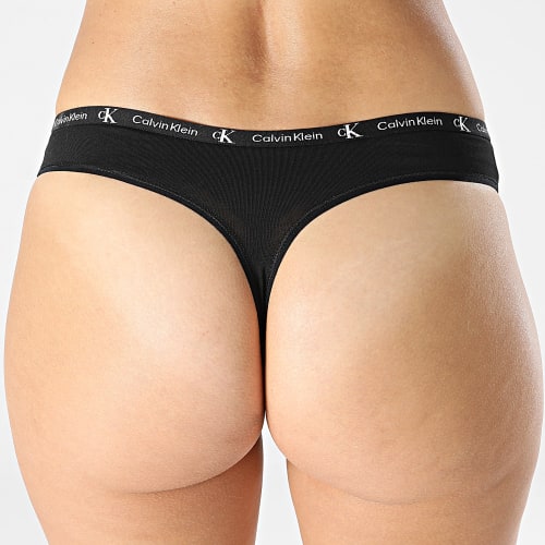 Lot De 2 Strings Femme QD3990E Noir Jaune
