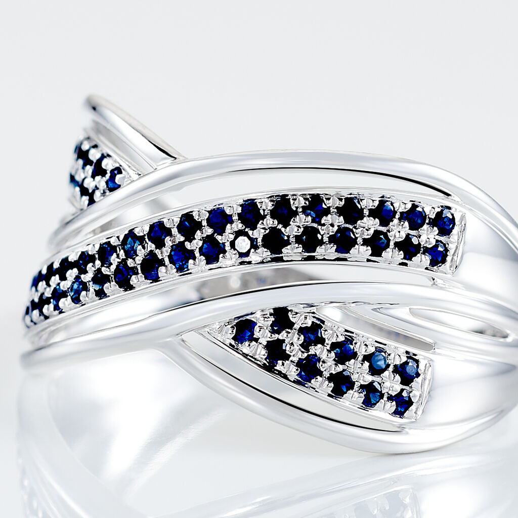 Bague Or Blanc Mauraine Saphirs