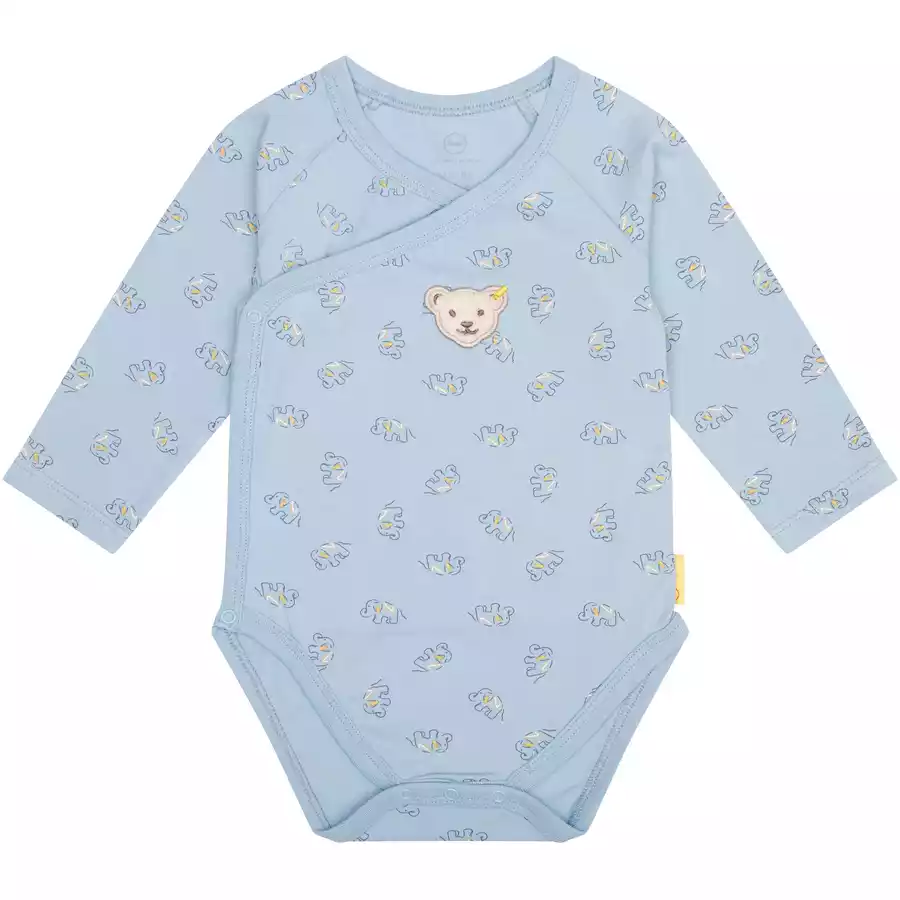 Steiff Wickelbody langarm Chambray Blue