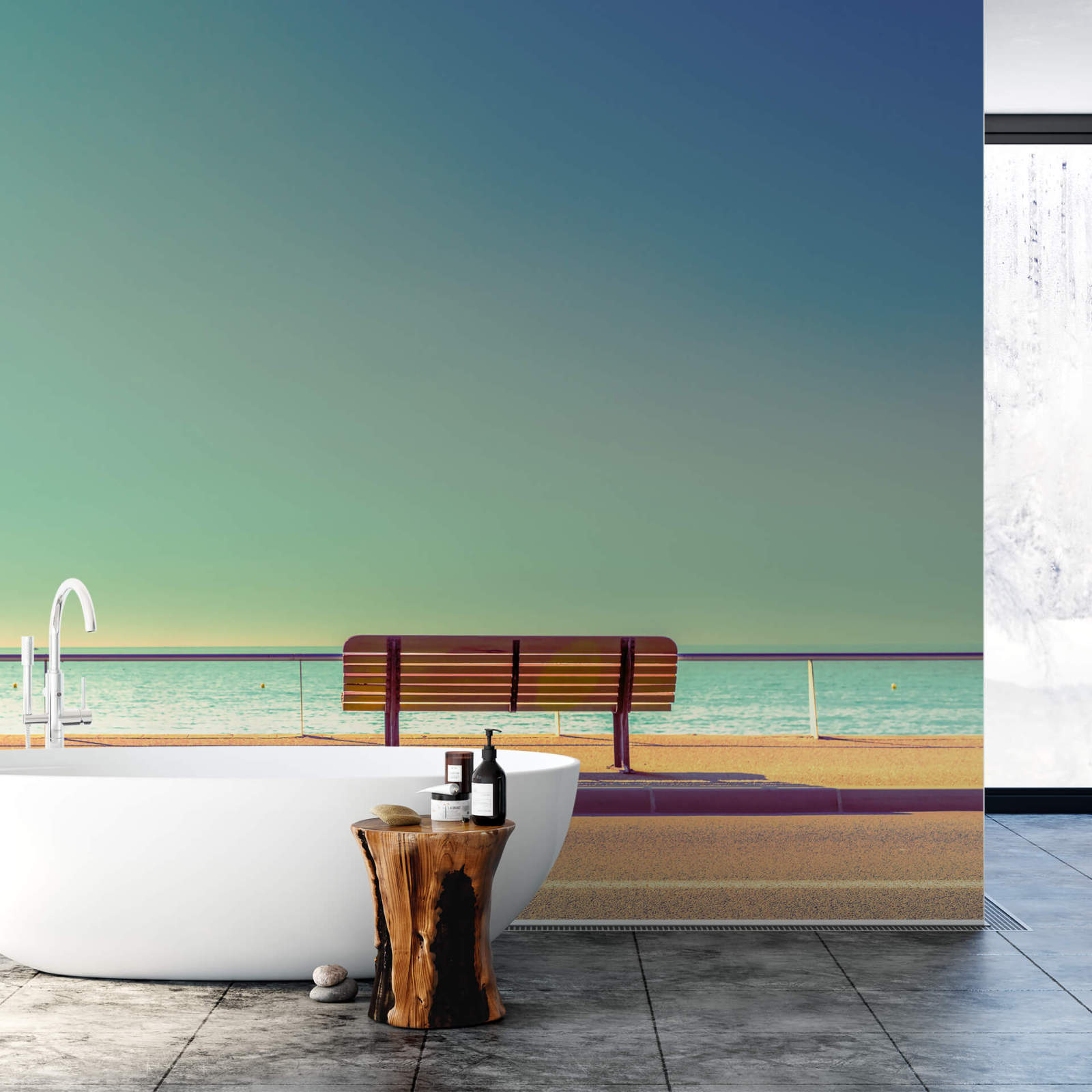 Fototapete DESIGNWALLS 2.0 - lila-beige/creme - Strand - 2,6 Meter