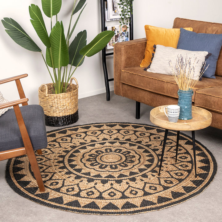 Rond jute vloerkleed - Henna Ayda Naturel | 100% jute