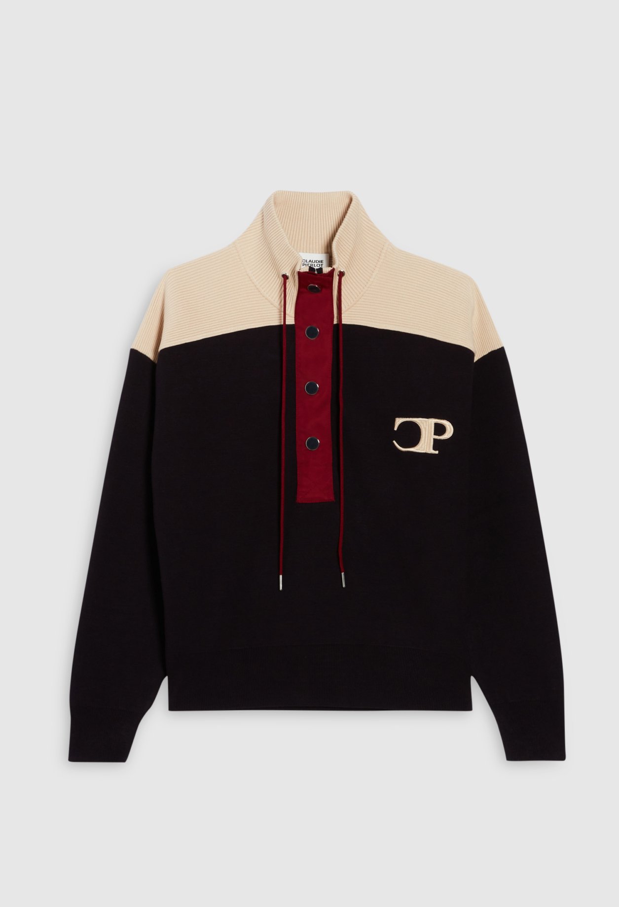 Sweatshirt Minimum col boutonne marine