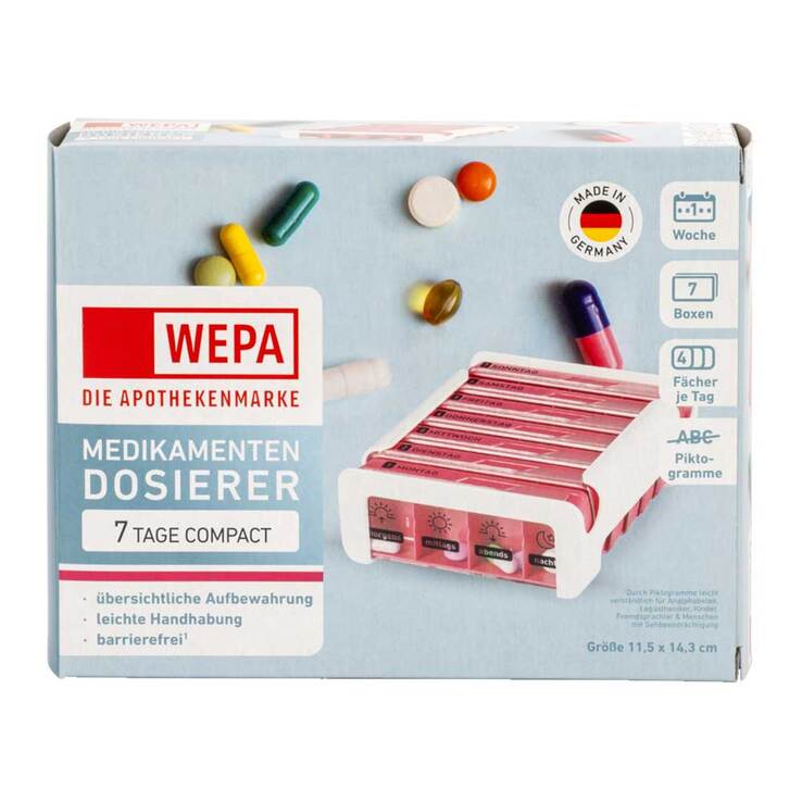 Wepa 7 Tage Compact Wochenmagazin weiß / pink, 1 St