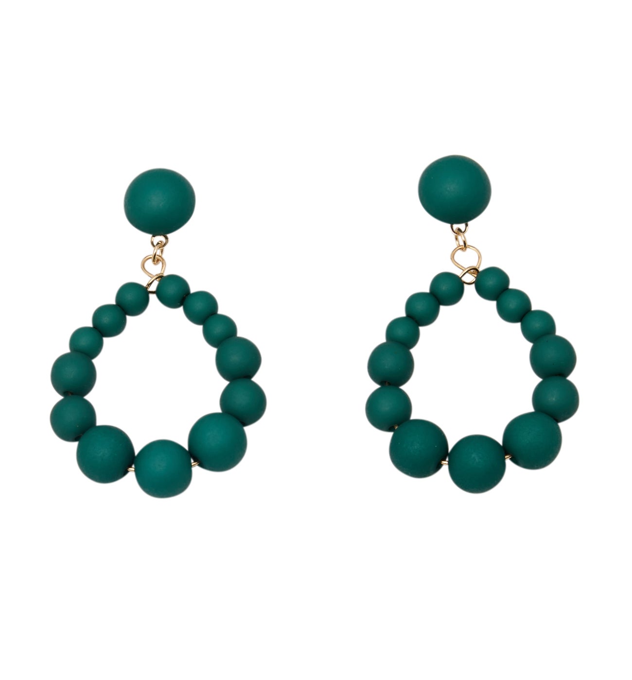 Boucles d'oreilles perlées - Coloration dorée