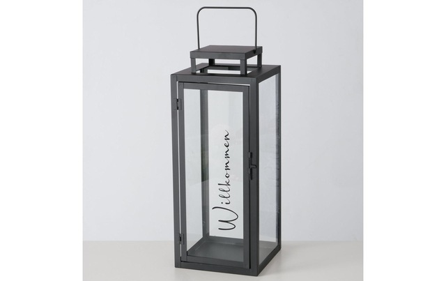 BOLTZE Laterne »Berlin 2-teilig, 40 cm/50 cm, Schwarz« Laterne klein: 16 x 16 x 40 cm, Laterne gross: 20 x 20 x 50 cm, 2 Stk. tlg.