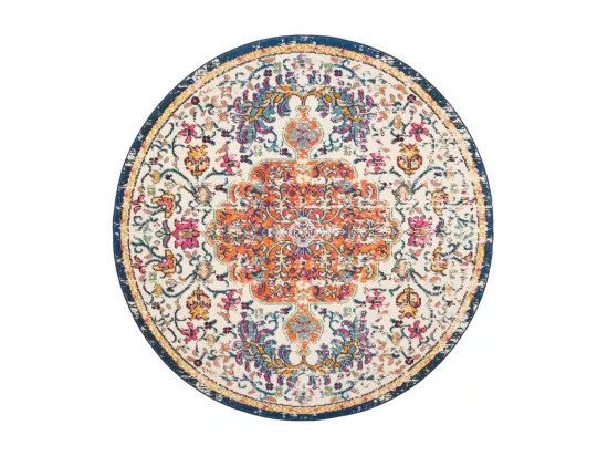 Tapis Ivory & Orange 122 X 122 cm - Maia