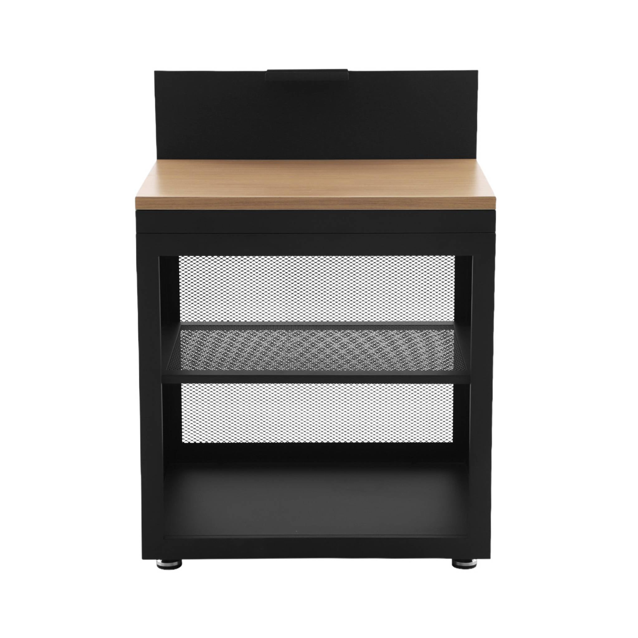 sweeek - Buitenkeukenmodule 1 plank staal en houtdecor L80cm
