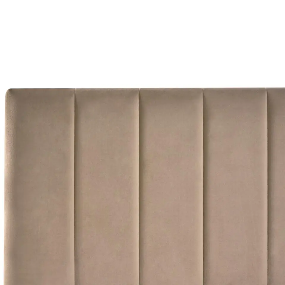 LONZAC - Bed met opbergruimte - Taupe - 180 x 200 cm - Fluweel