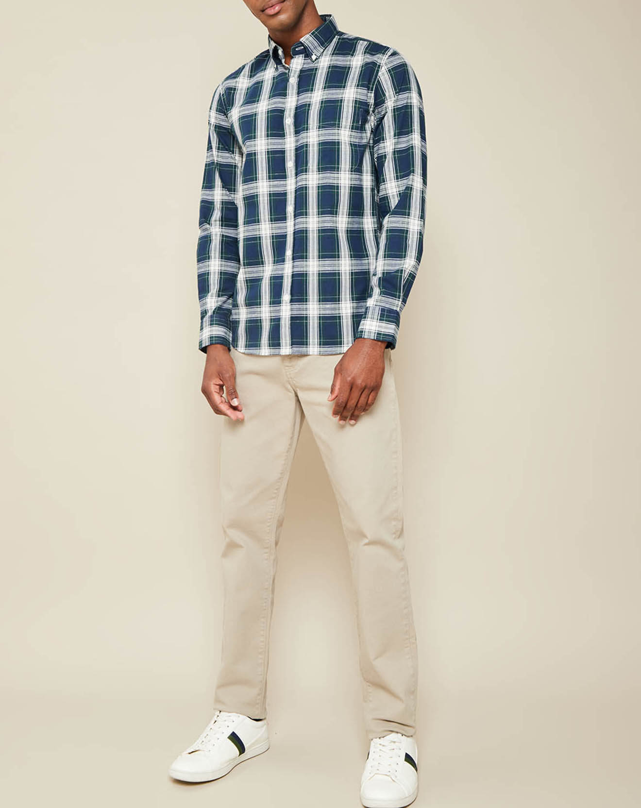 Hartford Chemise Slim Side carreaux marine/vert/craie