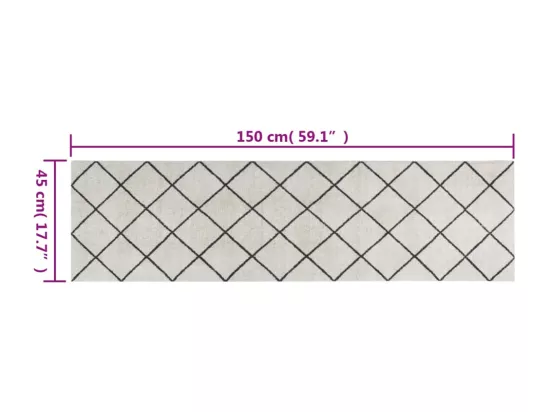 Tapis de cuisine lavable impression carrée 45x150 cm velours